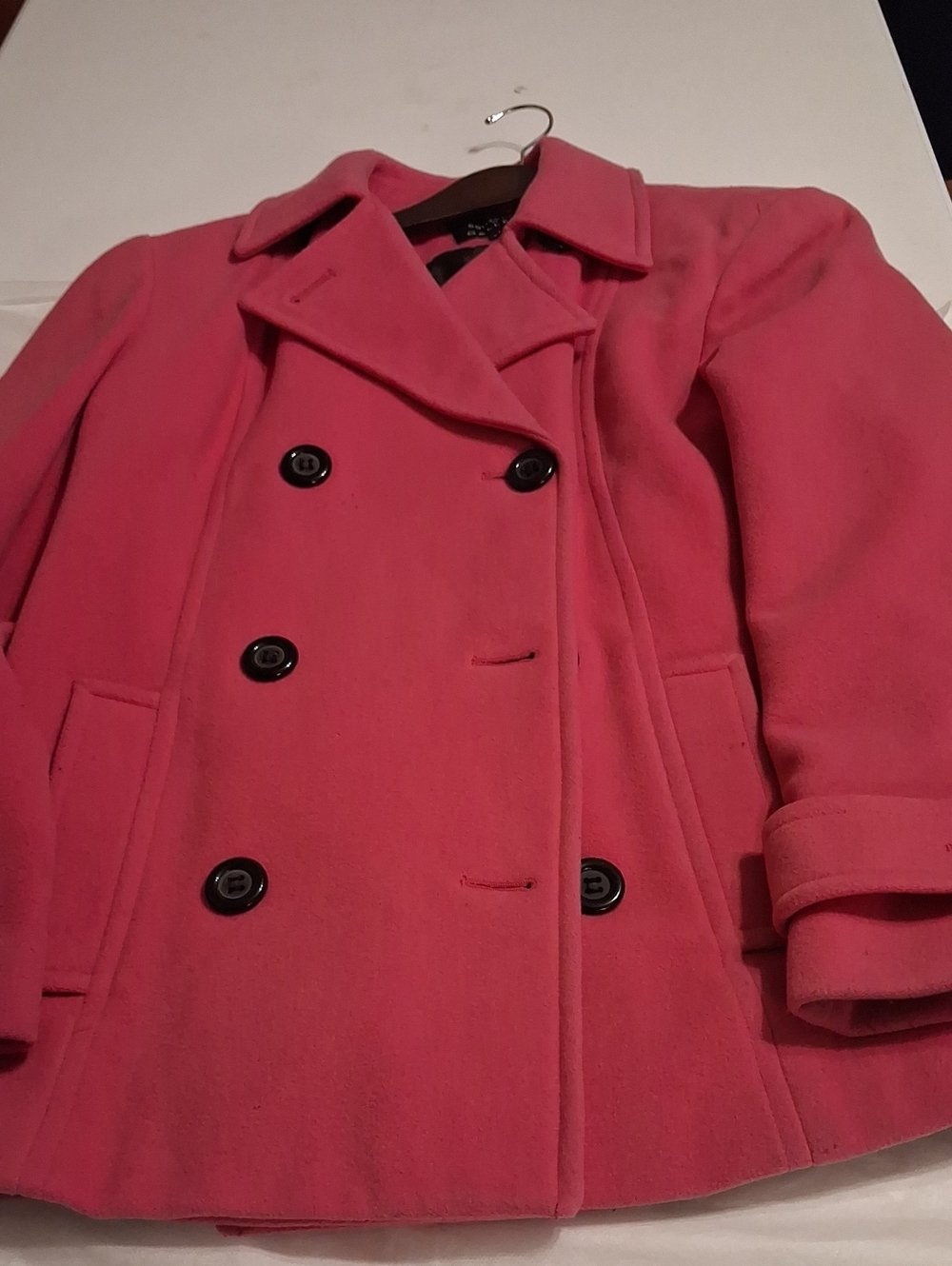 Gallery Pink Double-Breasted Pea Coat